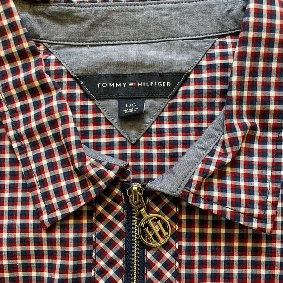 Tommy Hilfiger Woman’s Zip Up Plaid Blouse. Size Large. NWOT - Picture 5 of 11